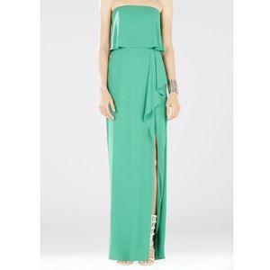 NWT BCBG MaxAzria Green Strapless Gown